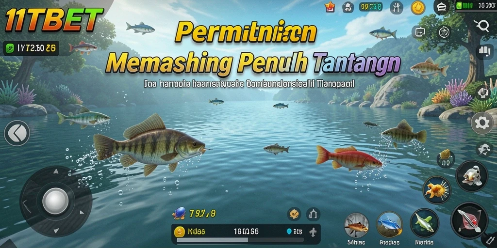 Screenshot dari gameplay <strong>11TBET</strong> yang menunjukkan aksi memancing yang seru.