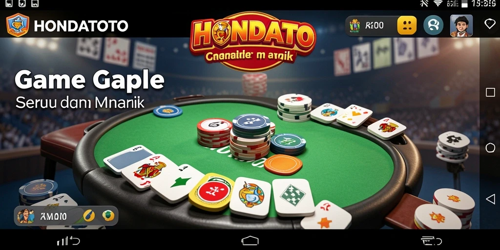 Tampilan gameplay seru dalam HONDATOTO saat bermain Gaple.