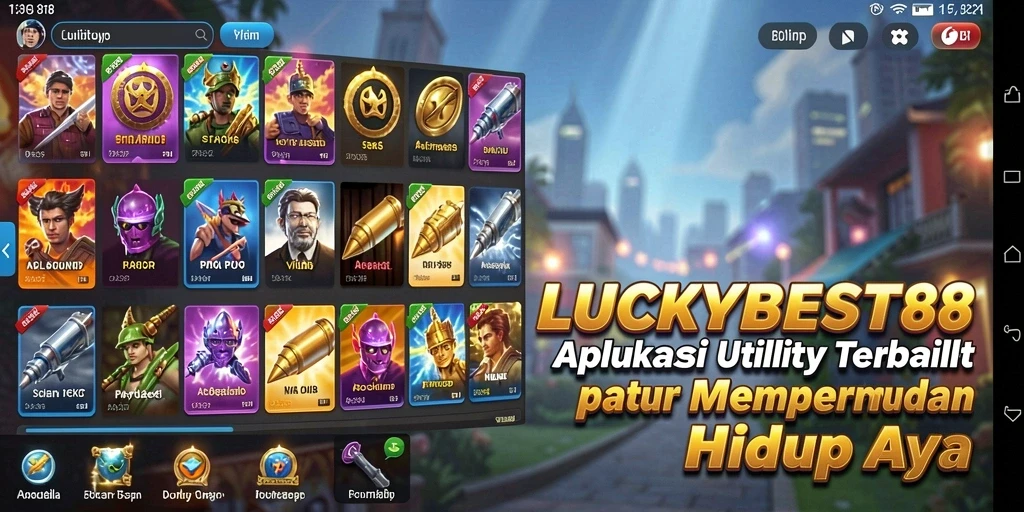 Screenshot utama LUCKYBEST88 yang menunjukkan antarmuka aplikasi yang user-friendly.