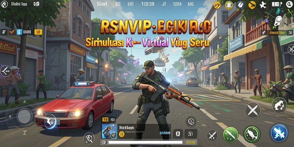 Screenshot RSNVIP menunjukkan avatar pemain berinteraksi dalam dunia virtual yang luas.