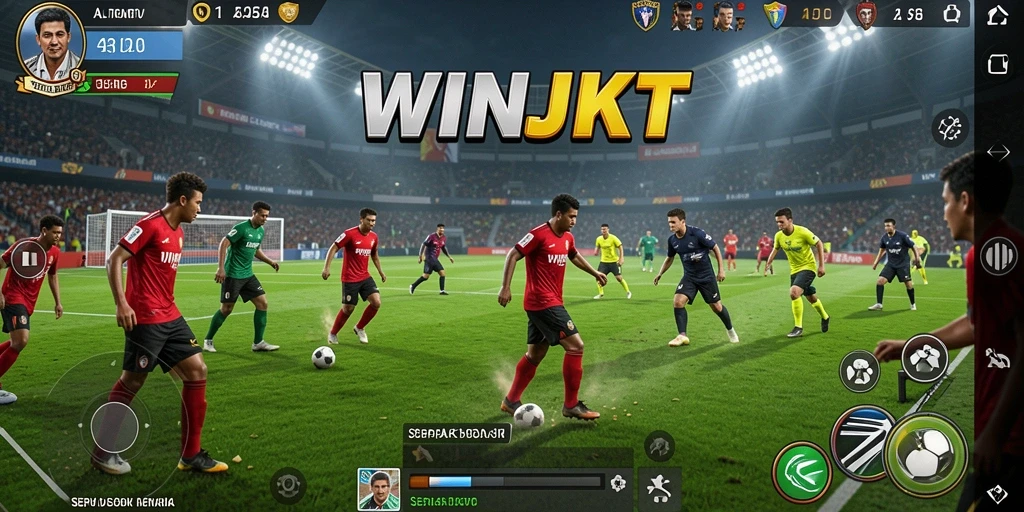 Tampilan gameplay seru dari game sepak bola WINJKT.